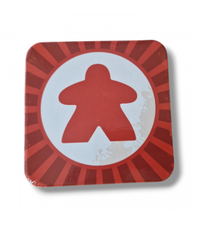 Separador de corcho rojo con diseño de meeple - Accesorio práctico y decorativo.