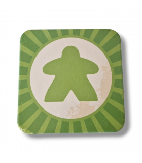 Separador de corcho verde con diseño de meeple - Ideal para proteger tu área de juego.