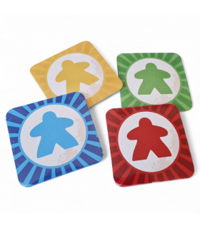 Conjunto de separadores de corcho meeple - Estilo y funcionalidad para fans de los juegos de mesa.