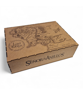 Cajón MDF UV Negro 3 mm Mapa Tierra Media El Señor de los Anillos LCG