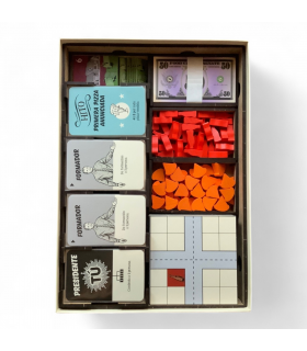 Inserto para Food Chain Magnate – Guarda cartas, losetas y fichas en la caja original, optimizando el espacio