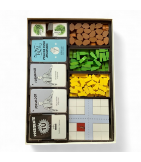 Organiza cartas y losetas en su sitio, reduciendo el tiempo de preparación y manteniendo todo protegido.