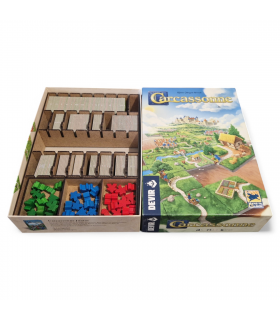 Inserto organizador para Carcassonne – Mantén todas tus losetas y meeples, listo para jugar en segundos.