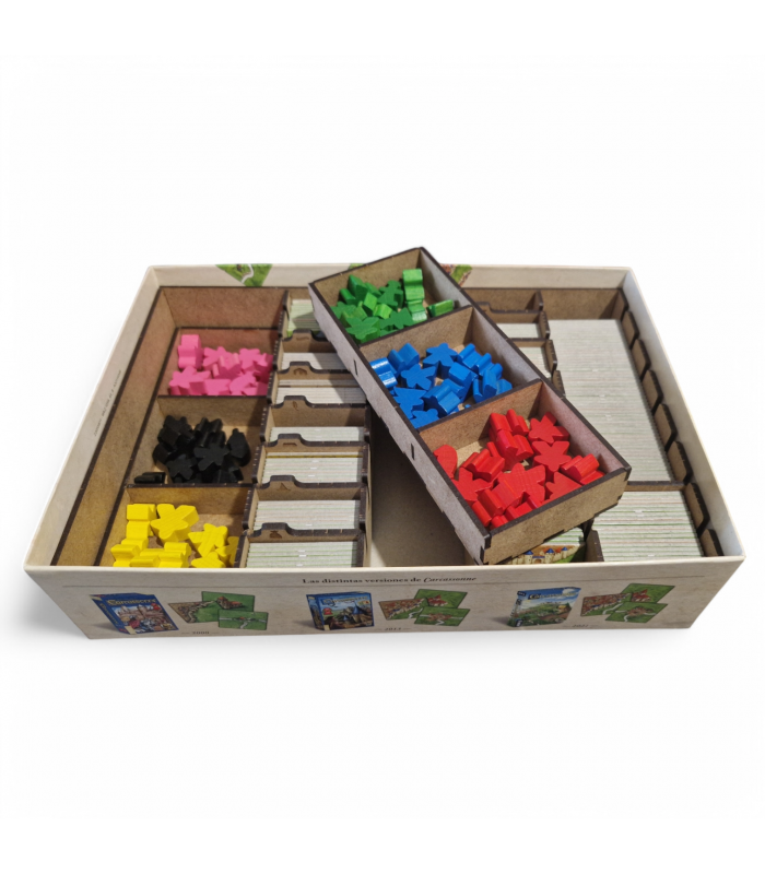Bandeja extraíble para meeples – Accede fácilmente a tus piezas y agiliza la preparación de cada partida de Carcassonne.