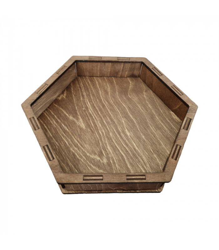 Tira dados hexagonal abedul Nogal