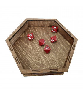 Tira dados hexagonal abedul Nogal